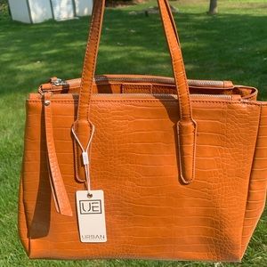 Urban Expressions Tan Croc-Embossed Nora Tote